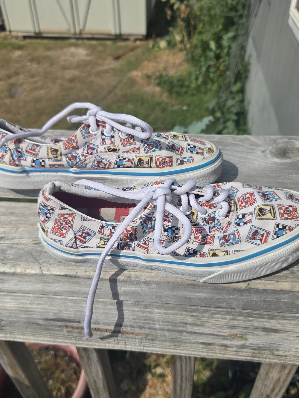 Vans White Canvas Low-Top Sneakers Where's Waldo